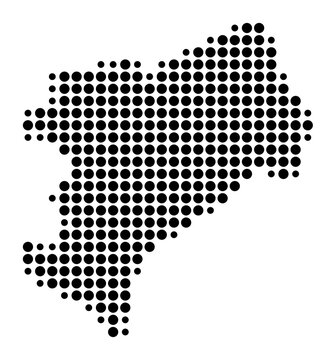 Symbol Map of the City Grad Zagreb (Croatia) showing the area with a pattern of black circles