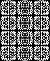 Fototapeta premium Black and white geometric pattern with intricate circular designs