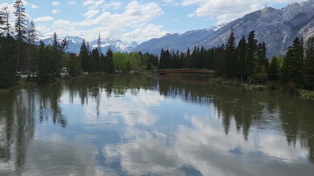 The mighty Bow River in the town of Canmore