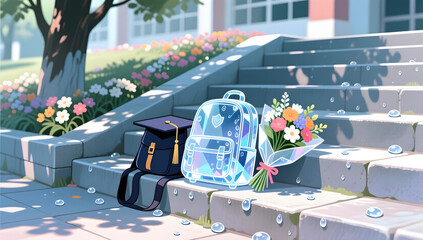 Obraz premium Graduation Season commercial illustration dew light
