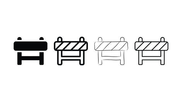 Road barrier barricade icon evolution set editable vector