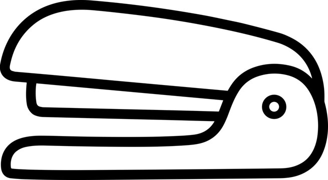Simple Stapler Icon - Clean Line Art Illustration of Office Tool