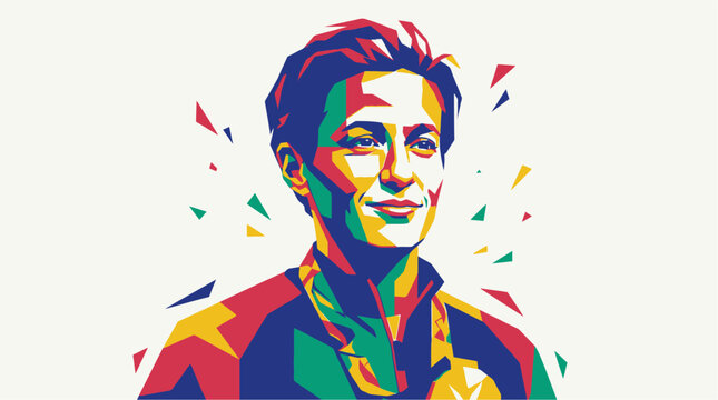 Colorful portrait of young man smiling.