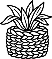 Obraz premium Stylized Pineapple Illustration - Black and White Line Art Icon