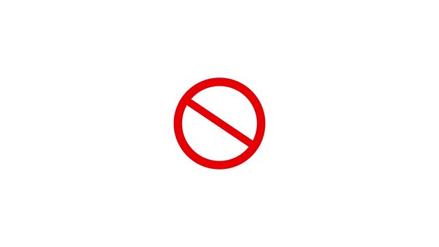 No parking icon animation symbol white color text on black background.Animated icon no parking background.alert icon animation video..