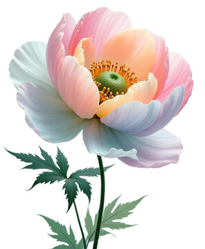 Colorful flower blooms under soft light, showcasing delicate petals and rich details, creating a striking visual focused on nature's beauty Generative AI