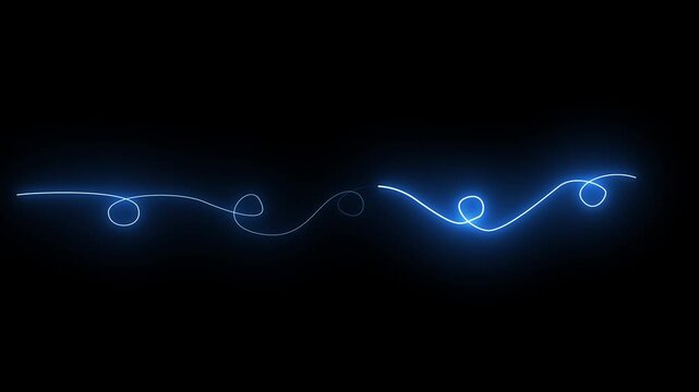 Colorful Curve Motion Line Animation Cosmic light trails visual for futuristic themes. Blue Neon Light Curve  Black Background ,