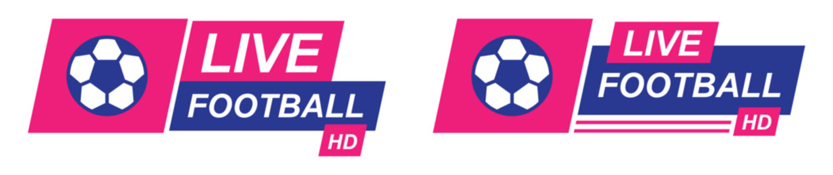 Live football label stamp set icon illustration