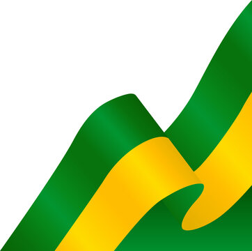 Brazil Flag Waving Ribbon Illustration