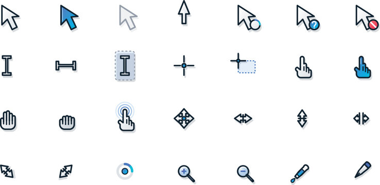 Computer Mouse Cursor Icon Set Vector