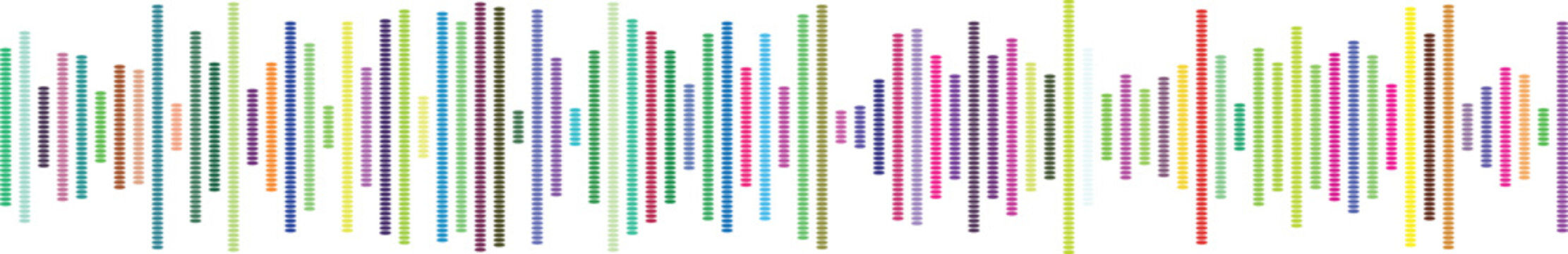 Abstract music equalizer with vivid vertical dotted lines, digital sound spectrum visualization for modern media.