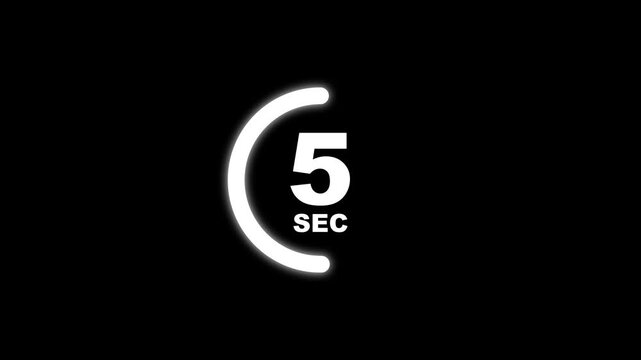Animated countdown from 10 seconds on a transparent background Animated circle shaped stylish smooth tailed line indicator. Neon and shady nightlife concept 4k video.