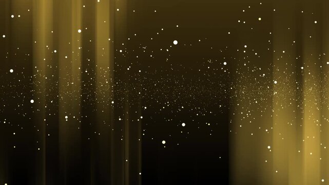 Stunning Golden Light Beams Shining Through Sparkling Cosmic Dots Abstract Space Design