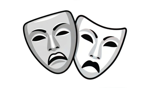 Theatrical comedy and tragedy masks.