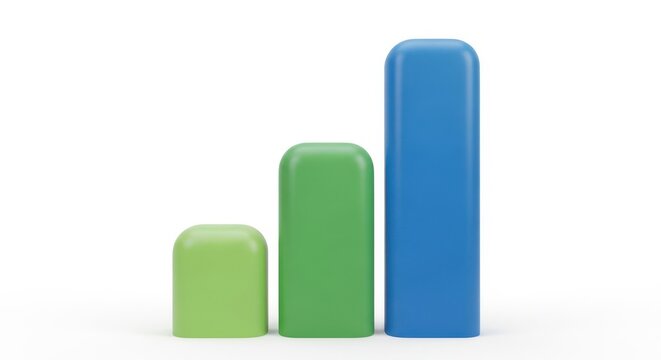 Colorful ascending cylindrical blocks in gradient shades