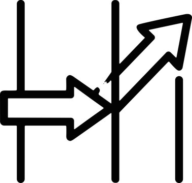 Arrows crossing vertical lines, symbolizing redirection and overcoming obstacles