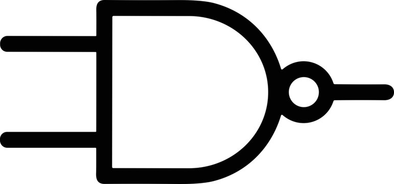 NAND Logic Gate Symbol - Digital Electronics Circuit Component