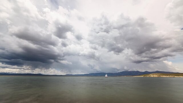 Time Lapse of the clouds above Lake Crowley in the Sierra Nevada Mountains in California