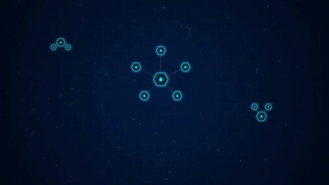 Cybersecurity Network Animation featuring Software Hack Concept and Encrypted Data Nodes