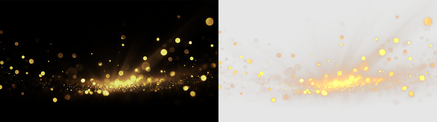 Obraz premium Bright orange and yellow particles rise from a center point on a transparent background during an abstract scene