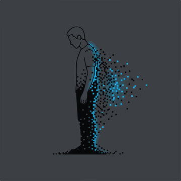 Man Losing Identity Pixelated.