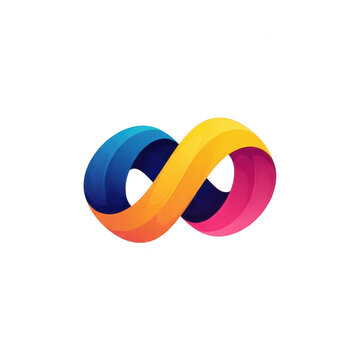 Colorful infinity symbol abstract gradient shape with infinity