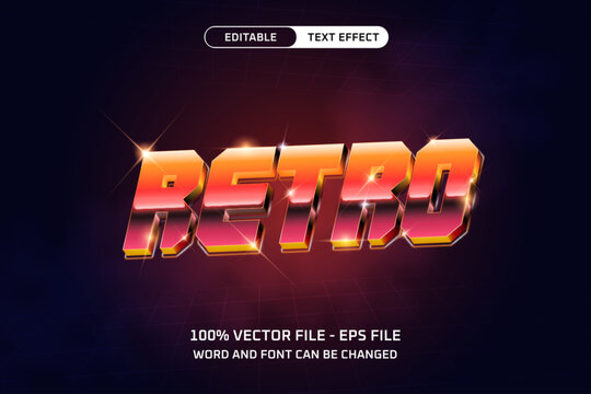 Retro Synthwave Chrome Editable Text Effect