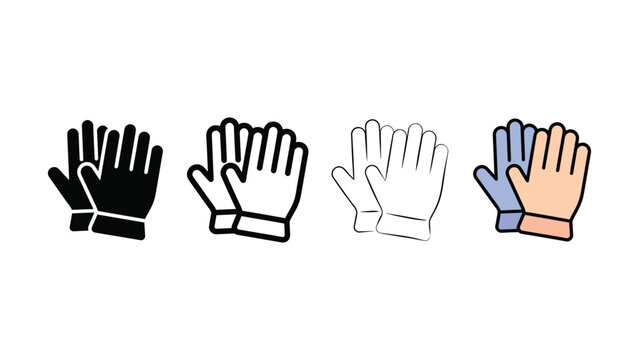 Protective work gloves icon evolution editable vector