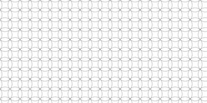 Seamless geometric pattern with intersecting circles and thin lines