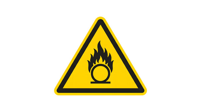 Oxidizing agent substance hazard warning sign vector icon for chemical safety