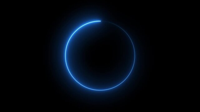 Circle glow border concept on the transparent background. alpha channel, seamless loop, abstract glowing neon line color circular lens animation neon light. Motion graphics of border icon.