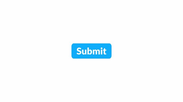 Submit button icon animation  on transparent background. Animation of SUBMIT button with Alpha Channel in 4K Animation