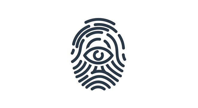 Biometric identification concept with eye in fingerprint
