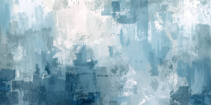 Abstract Wash of Blues and Greys A dynamic abstract composition featuring washes of cool blues and muted greys, rendered with textured brushstrokes and a sense of depth and movement.
