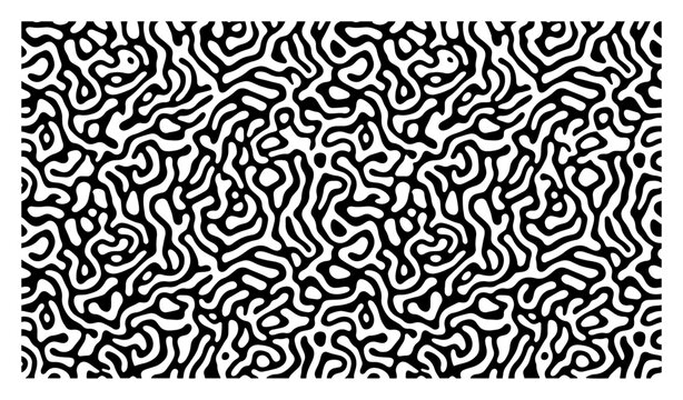 Organic turing pattern with maze like lines and biological shapes in abstract modern style
