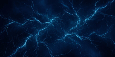 Lightning Storm in Night Sky with Electric Blue Thunderbolts and Rainy Weather Background Texture © Pixel x