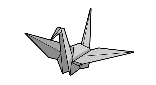 Origami paper crane bird design.
