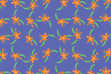 Fototapeta premium Watercolor tropical lily seamless pattern for resort active wear