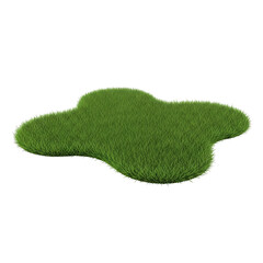Fototapeta premium Green grass patch with natural texture isolated on transparent background