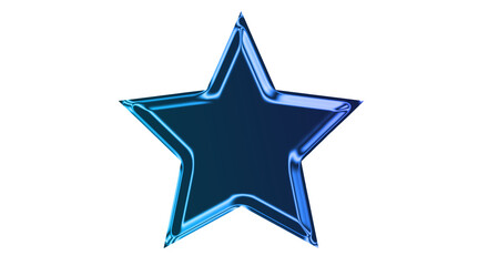 A shiny blue star with metallic edge glows brightly in space © Nazrul