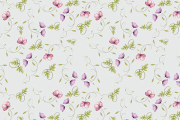 Watercolor botanical elegant  seamless pattern for feminine products packaging , invitation cards , luxury fabric © uniqueworld888