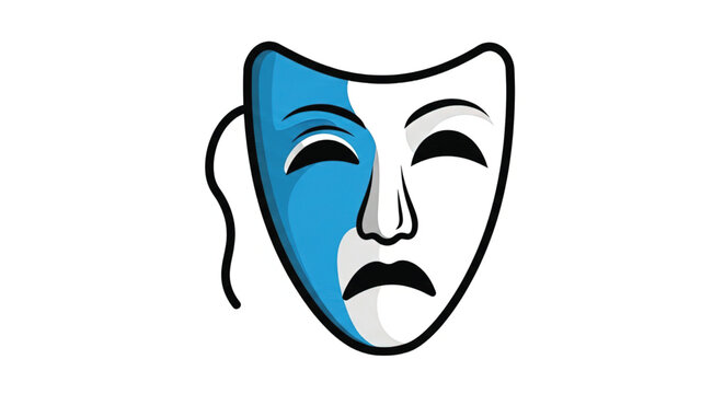 Theatrical Comedy Tragedy Mask Symbol.