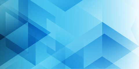 Obraz premium Abstract Blue Geometric Triangle Pattern Background with 3D Shapes and Digital Design Elements