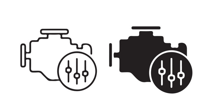 Engine Performance Tuning and Optimization Vector Icon