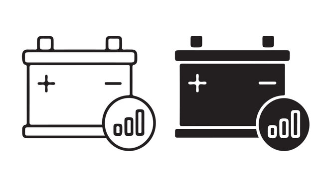 Car Battery Diagnostic Test Automotive Service Vector Icon