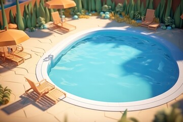 Fototapeta premium Outdoors chair pool electronics.