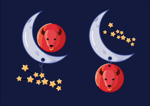 Illustraion of taurus zodiac sign