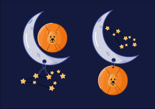 Illustraion of lion zodiac sign