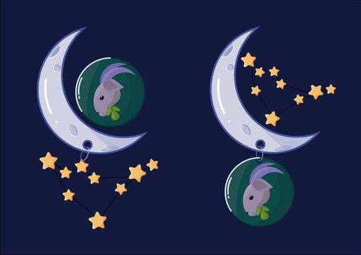 Illustraion of capricorn zodiac sign