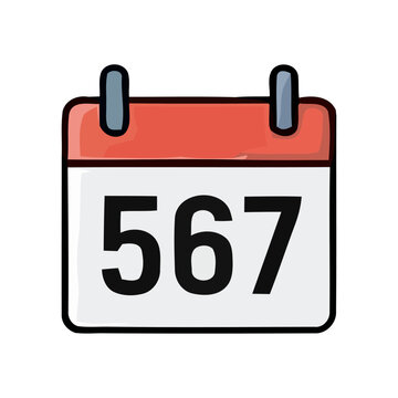 Hand Drawn Calendar Page 567 Vector Illustration